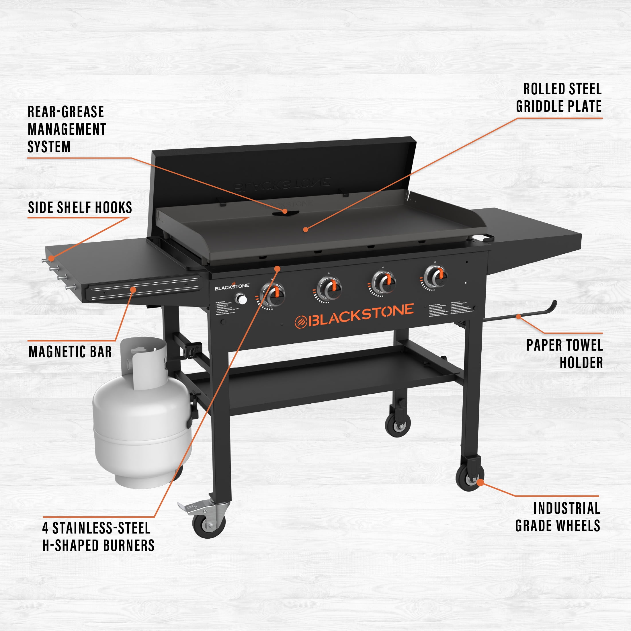 Blackstone 4-Burner 36" Griddle Cooking Station with Hard Cover - Image 5
