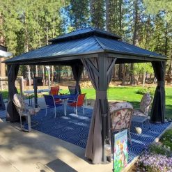 Alternative view of LEAF 12' X 12' Outdoor Hardtop Gazebo for Patio All Weather Aluminum Metal Roof Backyard Pavilion