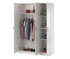 Ivory Oak 3-Door Storage Wardrobe