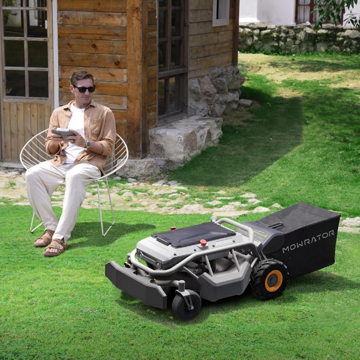 Mowrator S1 Remote Control Lawn Mower 2WD with Leaf Shredding Vacuum For Flat Yards - Image 6