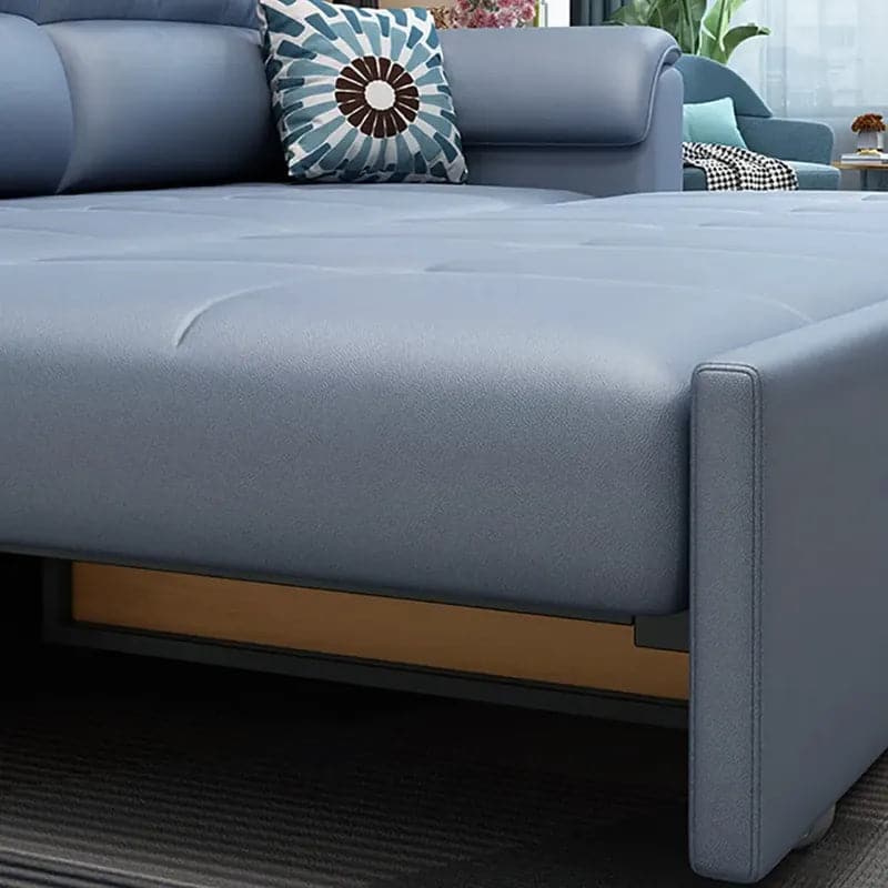 74″ Blue Full Sleeper Convertible Sofa with Storage & Pockets Sofa Bed - Image 5