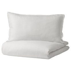 Duvet cover and pillowcase(s), white