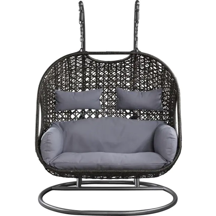 Patio Wicker Swing Chair With Stand Rain Cover Included - Image 4