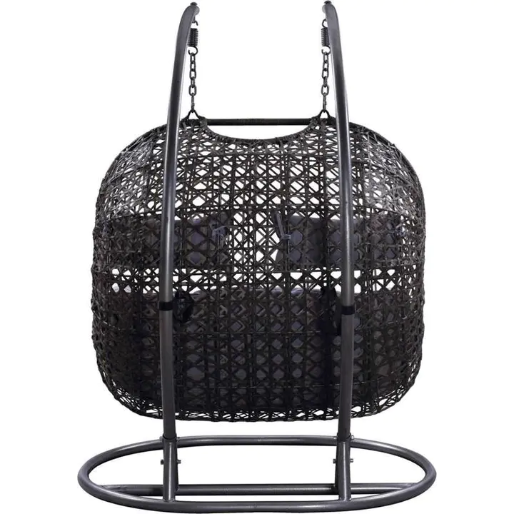 Patio Wicker Swing Chair With Stand Rain Cover Included - Image 5