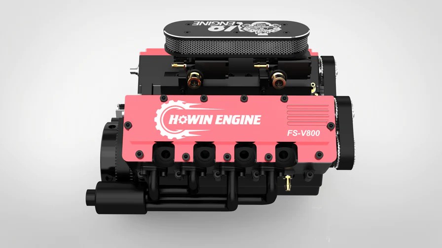 V8 Engine FS-V800 28cc Nitro Engine – Build Your Own V8 Engine – V8 Engine Model Kit That Works - Image 4