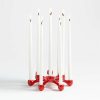 Holiday Red Taper Candle Holder Centerpiece