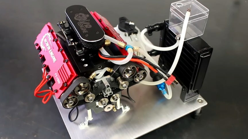 V8 Engine FS-V800 28cc Nitro Engine – Build Your Own V8 Engine – V8 Engine Model Kit That Works - Image 8