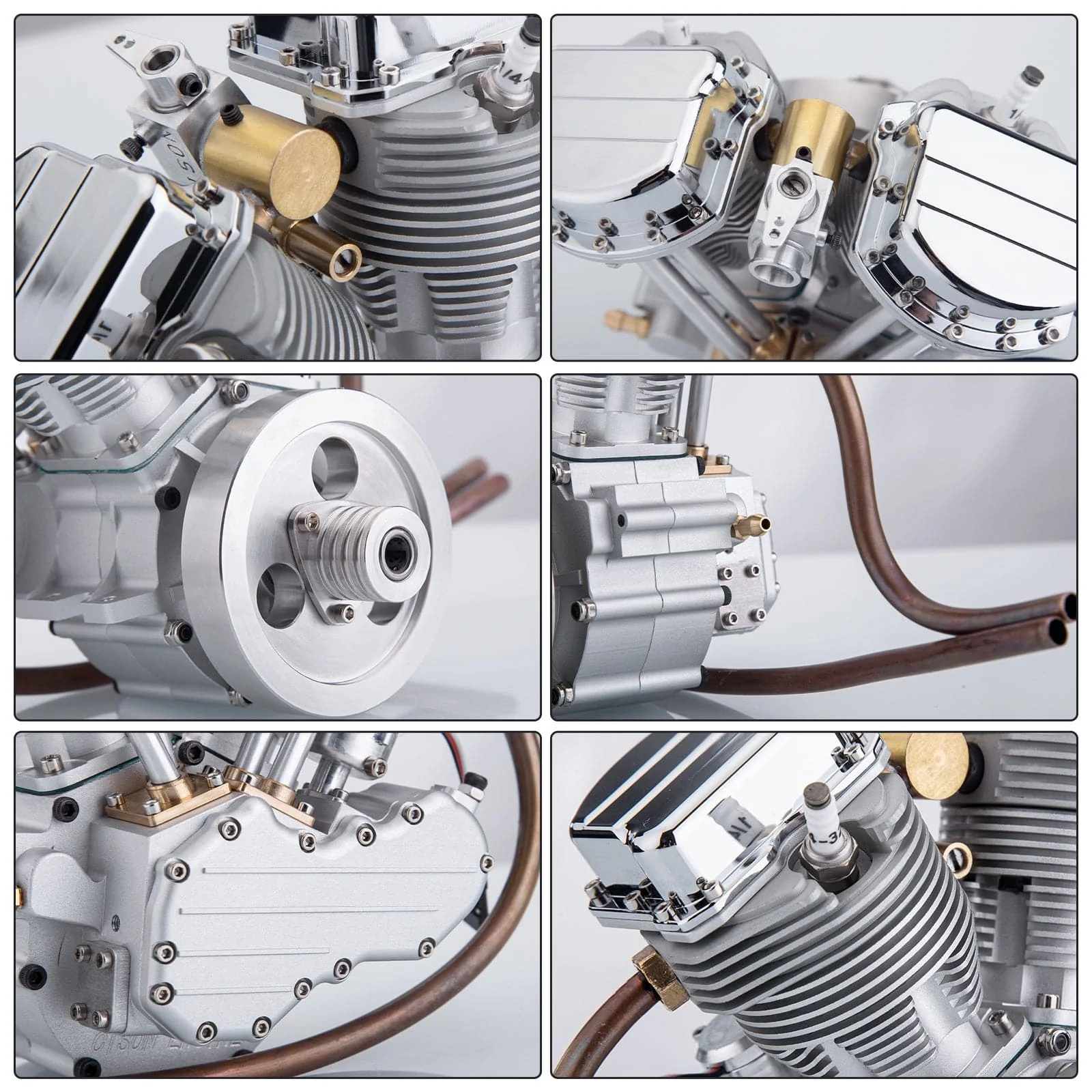 CISON FG-VT9 9cc V2 Two-Cylinder Four-Stroke Air-cooling Gasoline Motorcycle Engine with Base Air Filter Set - Image 9